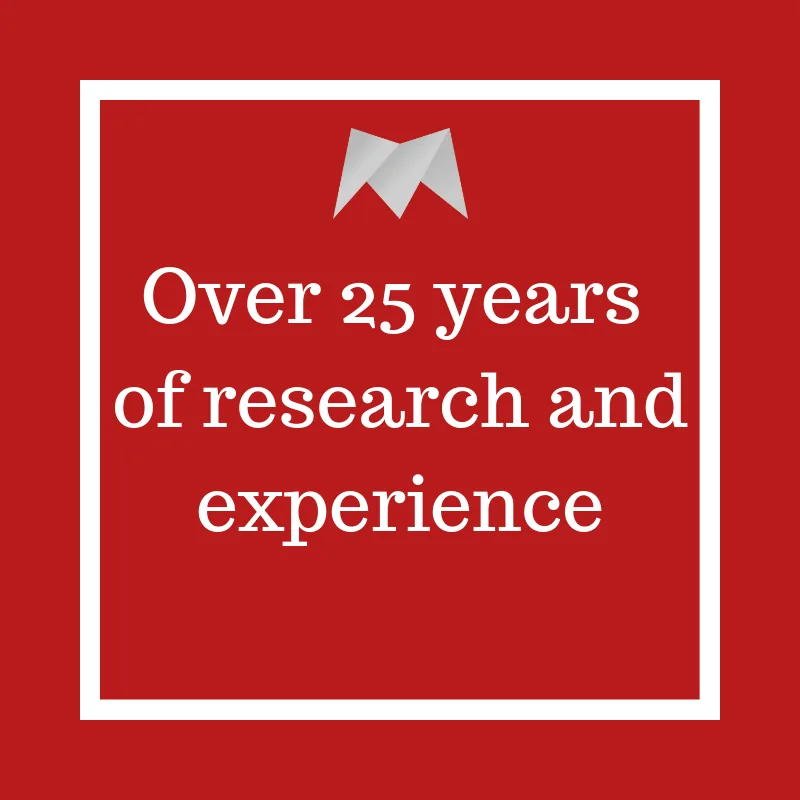 Over 25 years of research and experience.png